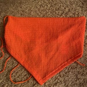 Backless orange bandana crop top